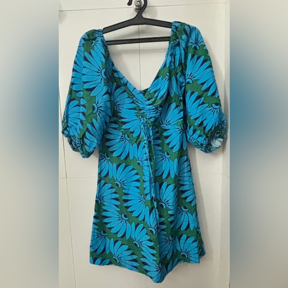 Floral Blue and Green Dress FARMRIO